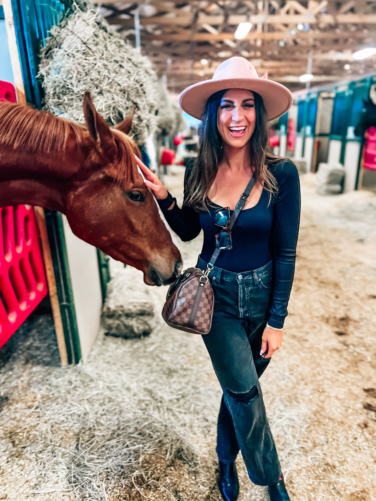 Here to tell you to get this one-piece full bodysuit! I’m talking wrists to ankles ladies. I wore mine here with jeans over it and I’ll wear it again with a cute oversized denim jacket or vest with sneakers. Perfect transition piece, team bodysuit or catsuit or whatever we’re calling these. Love it! 
.
.
.
.
#bodysuit #onepiecebodysuit #fullbodysuit #amazonfind #momstyle #casualstyle #straightlegdenim #blackjeans #highrise 

#LTKstyletip #LTKunder50 #LTKFind