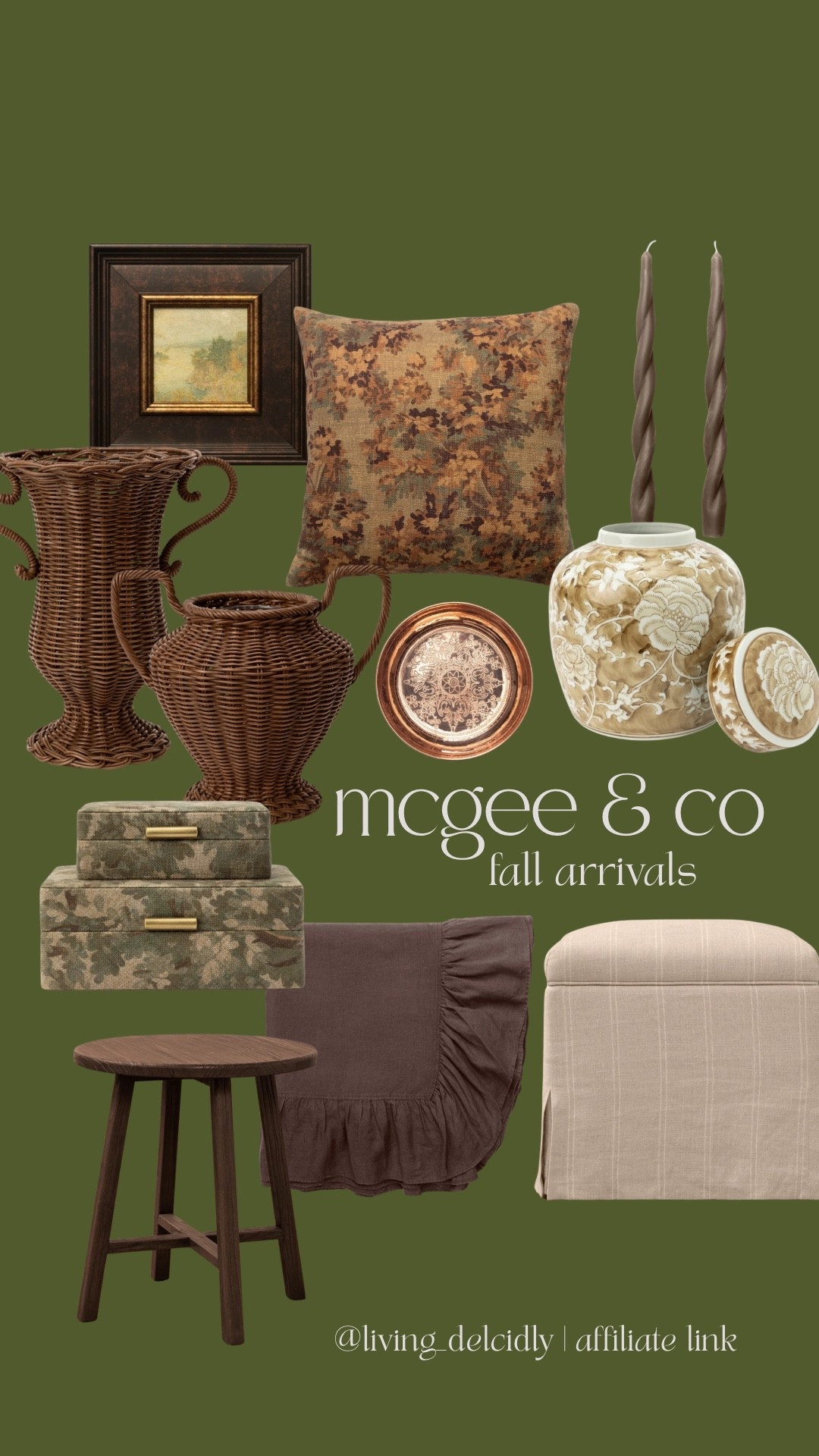 New fall arrivals from McGee & Co! I have the framed art piece in my cart & that pillow pattern is too gorgeous!

Fall decor, fall styling, table styling, living room, console styling, shelf styling, fall art, fall pillow, vase styling

#LTKHome #LTKSeasonal