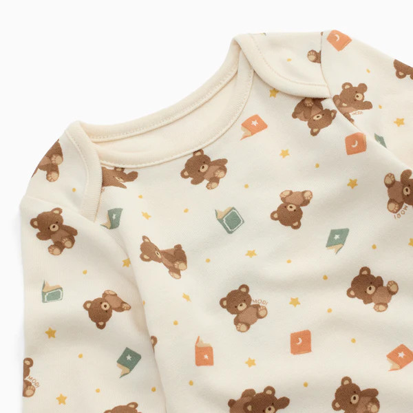 Teddy Bear Long Sleeve Bodysuit | Baby Mori (US)
