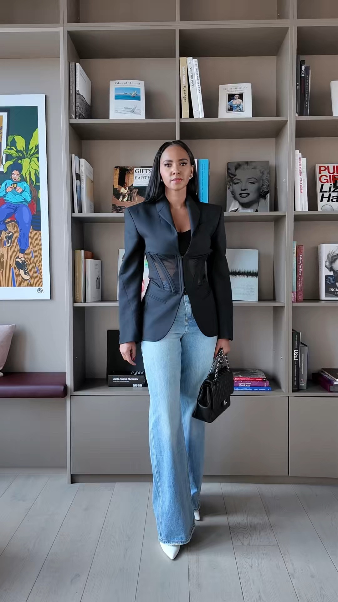 These wide-leg jeans paired with a structured black blazer are giving me major '90s supermodel off-duty vibes. The contrast between the relaxed denim and the sharp tailoring creates that effortlessly chic look that's so hard to nail but so worth it when you do.

#LTKworkwear #LTKstyletip #LTKgrwm