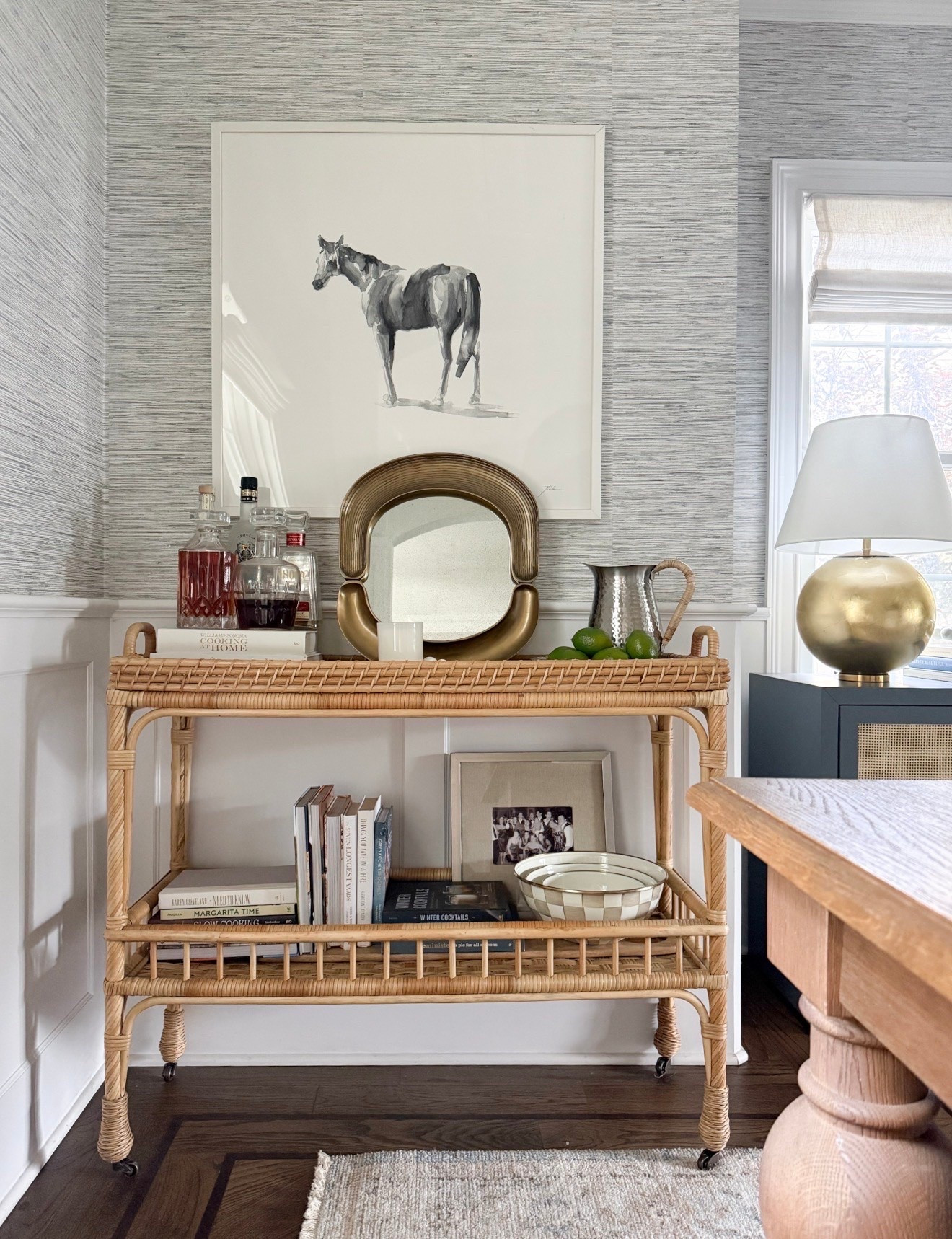 This bar cart is equal parts stylish and functional. Perfect for displaying your favorite glassware, books, and cocktails, it brings a warm, layered touch to any space. The natural rattan adds texture while keeping the look light and airy, making it a versatile piece for home entertaining or everyday decor.

Perfect for living rooms, home interiors, entertaining, modern decor, layered styling, and stylish accents.

#LTKHome #LTKSaleAlert