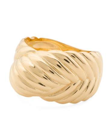 Made In Italy Sterling Silver Bold Twist Crisscross Ring | TJ Maxx