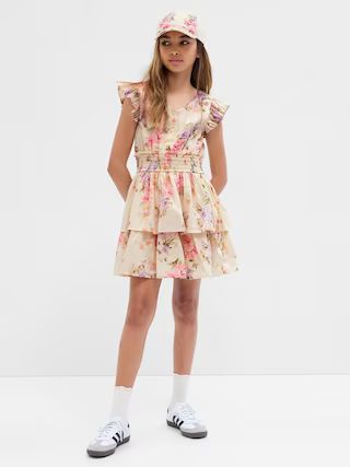 Gap &amp;#215 LoveShackFancy Kids Floral Flutter Sleeve Mini Dress | Gap (US)