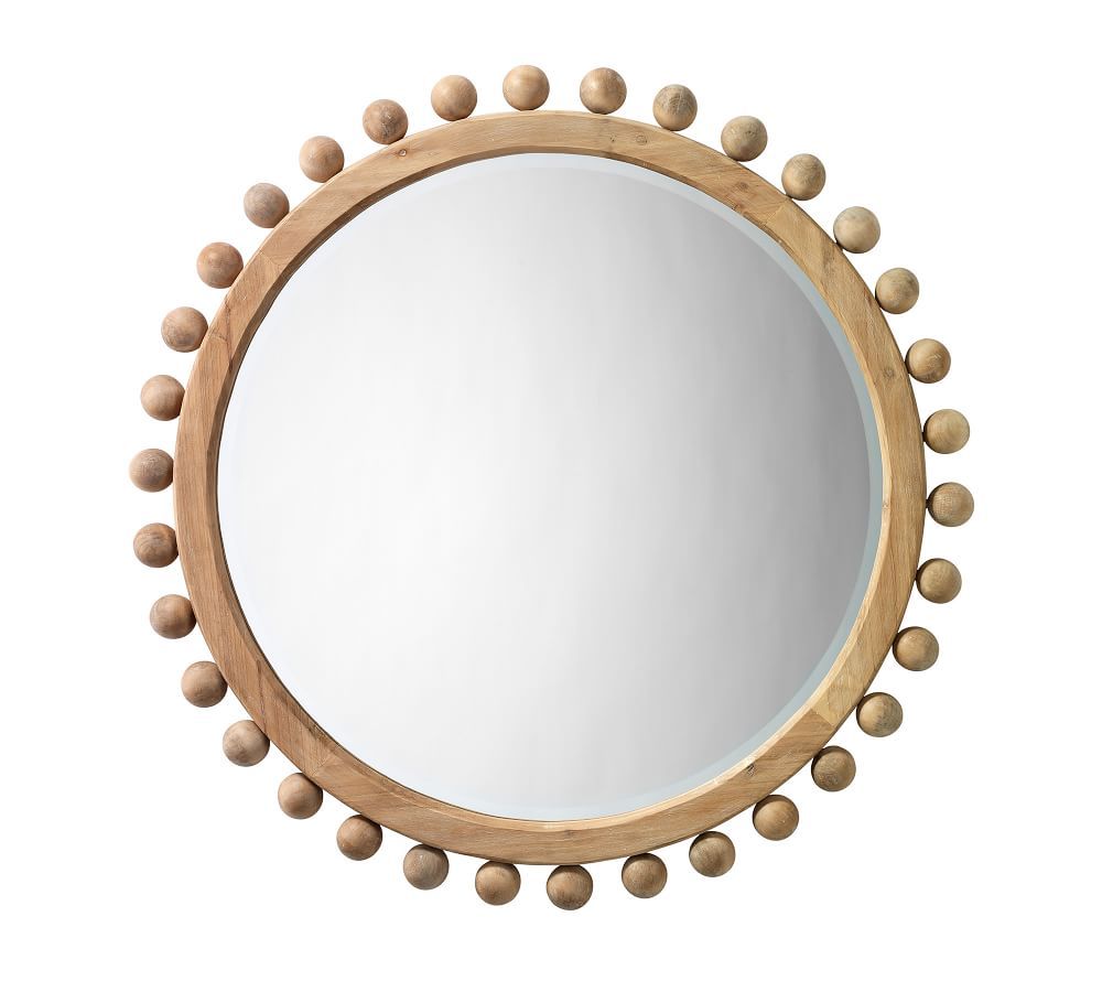 Pacific Wooden Wall Mirror, 36&amp;quot;, Round | Pottery Barn (US)