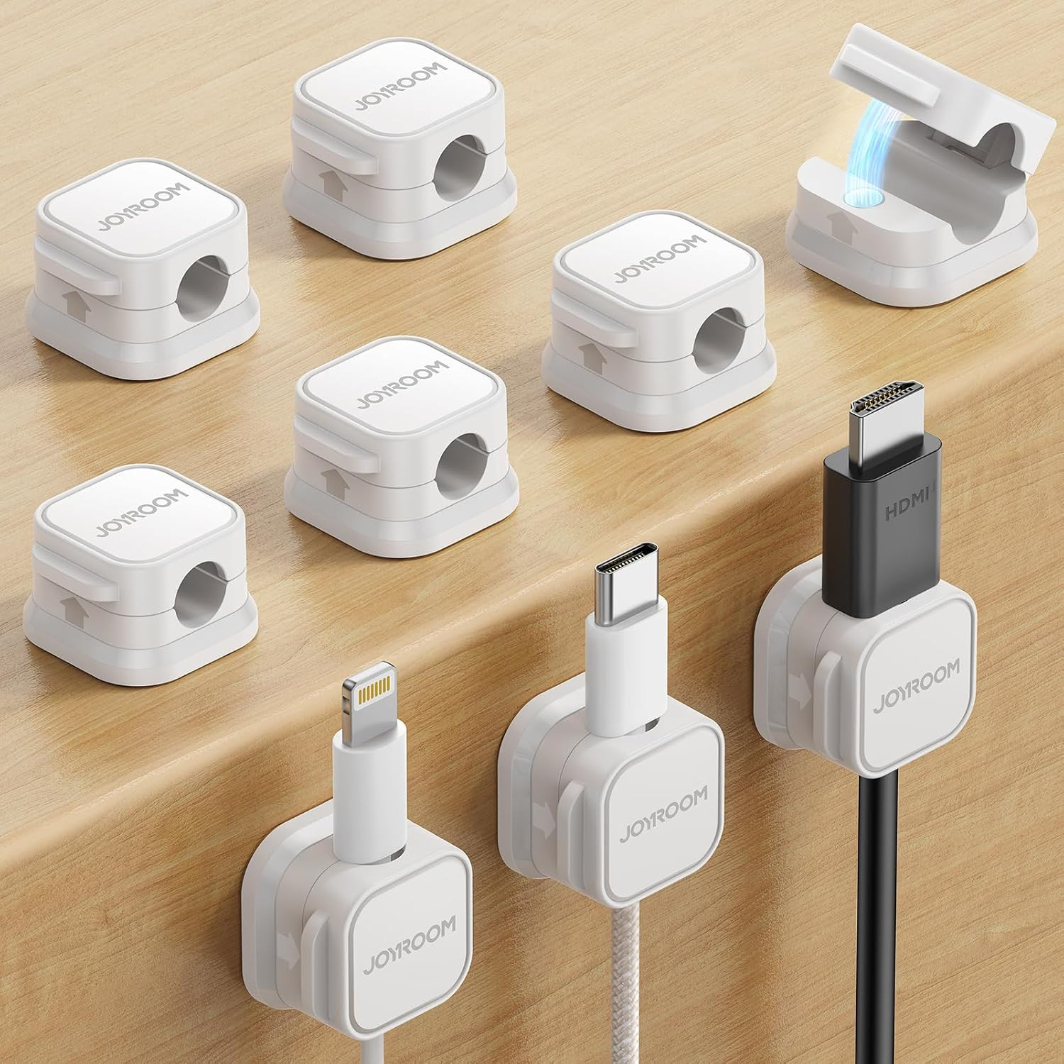 JOYROOM 9 Pack Magnetic Cable Clips, Cord Organizer Adhesive Wire Holder | Amazon (US)