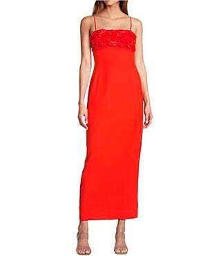 Antonio Melani Dottie Textured Linen Square Neck Sleeveless Midi Dress - 0 | Dillard's