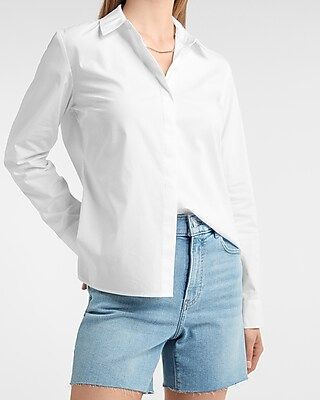 Essential Long Sleeve Button-Up Portofino Shirt | Express