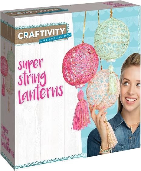CRAFTIVITY Super String Lanterns Kit - Makes 3 String Art Lanterns | Amazon (US)