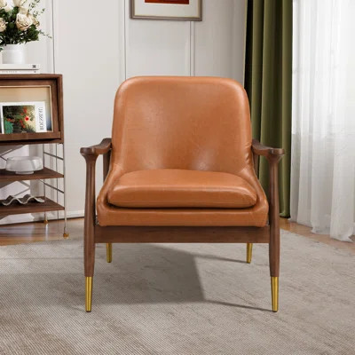 29" W Upholstered Faux Leather Accent Armchair | Wayfair North America