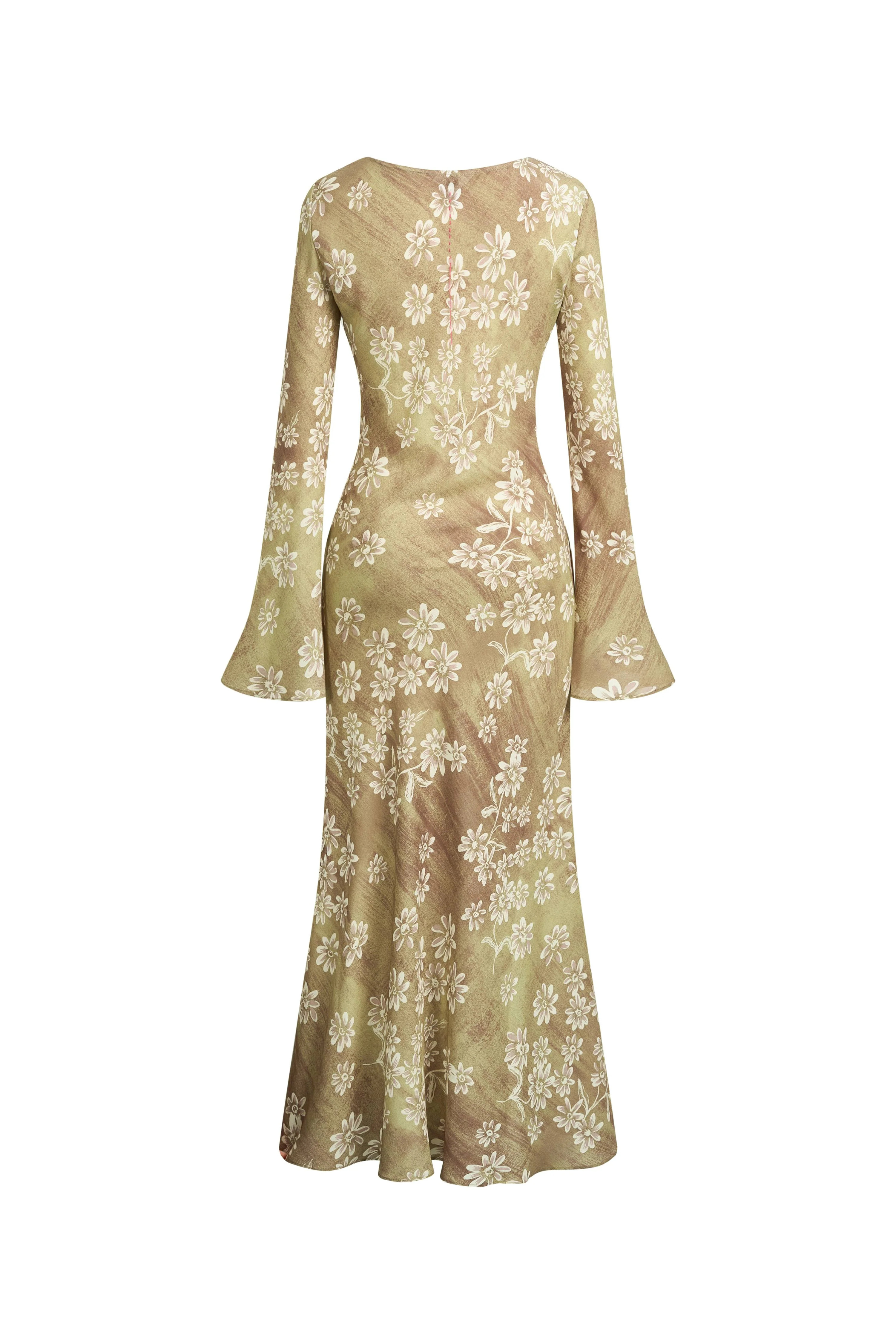 Iris Handpainted Floral Long Sleeve Dress in Viscose | Fabrique
