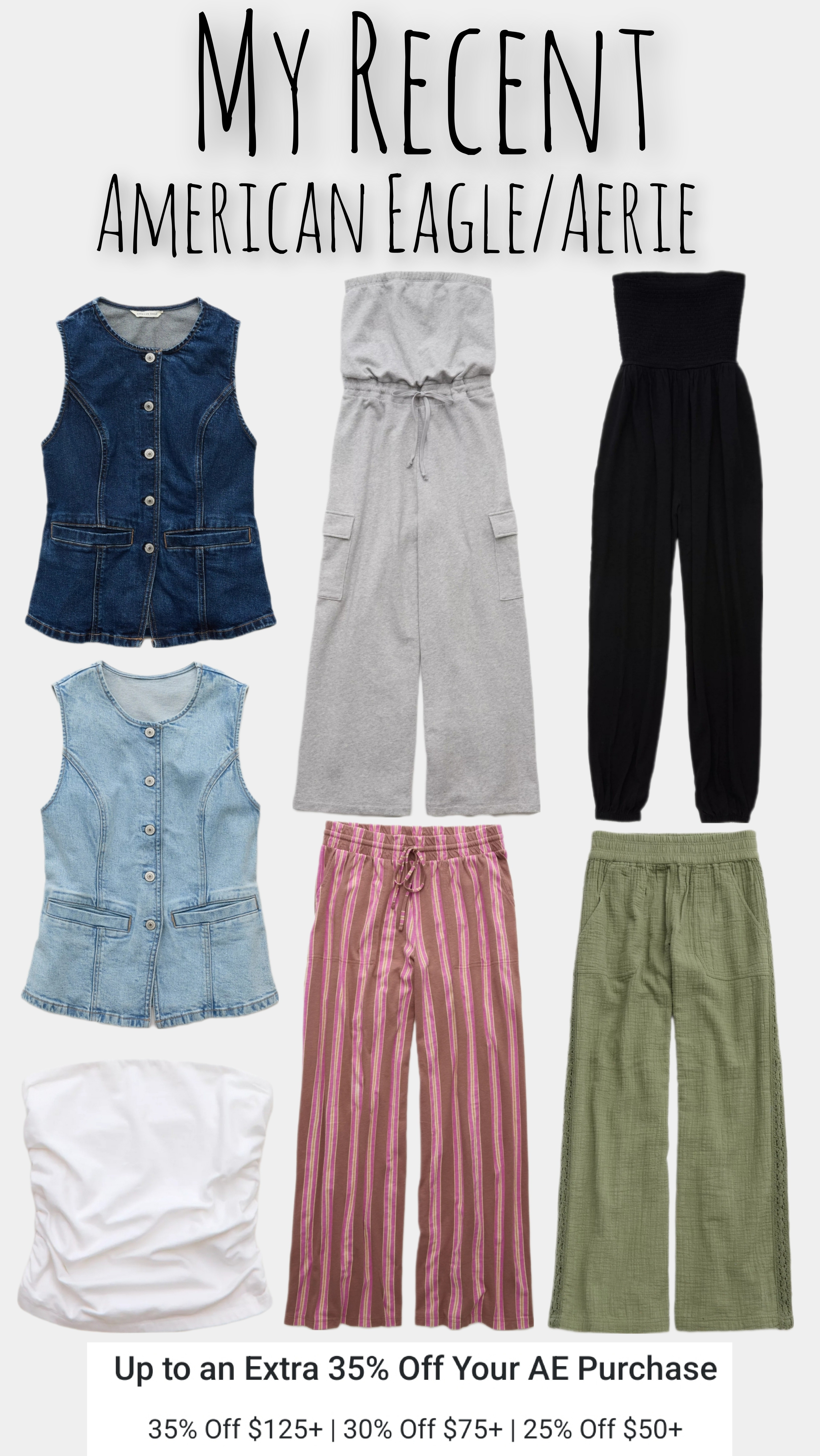 AE Spring Sale! Use code WayToSave for up to 35% off your order! Jumpsuits size medium, Everything else size large

#LTKSeasonal #LTKSaleAlert #LTKFindsUnder100