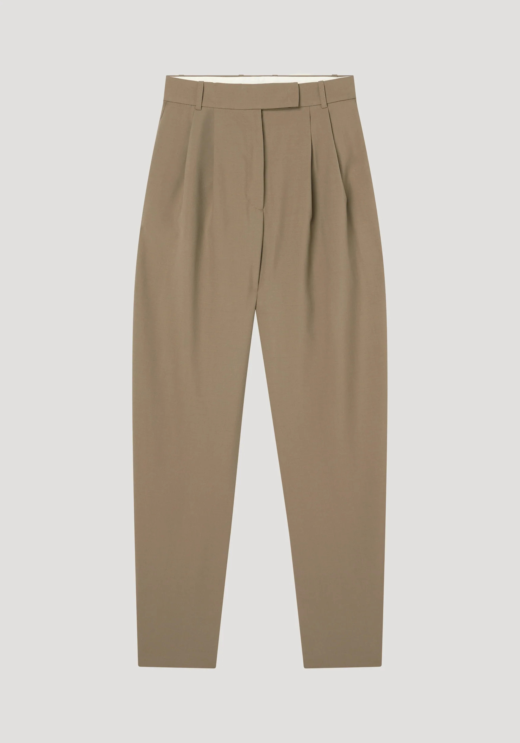 round-leg tailored trousers | khaki | Rohe