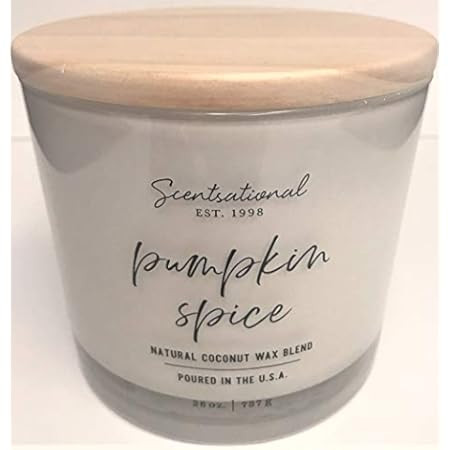 Natural Coconut Wax Blend Candle White Pumpkin Fragrance in White Jar with Cursive Text | Amazon (US)
