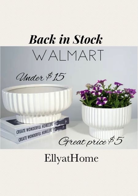 Best sellers Better Homes and Gardens best selling white planters back in stock! Don’t wait to grab these while they are available. Pretty for spring, summer plants, flowers, faux florals! Home decor accessories, porch, patio, kitchen, dining room, bedroom, bathroom, living room styling. Walmart home. 


#LTKSeasonal #LTKunder50 #LTKhome
