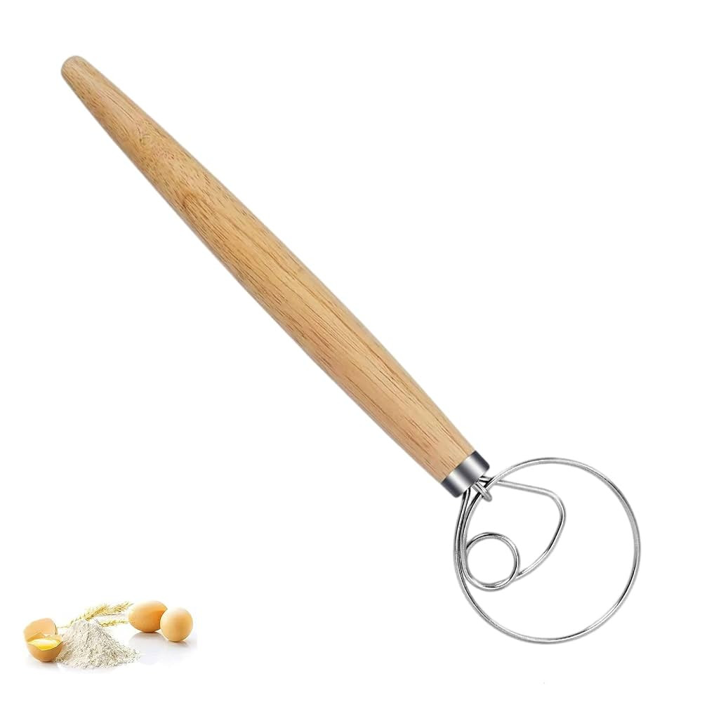Dänischer Teig Schneebesen,Edelstahl Holländischer Teig Schneebesen,Teigbesen Holzgriff,Mixer B... | Amazon (DE)