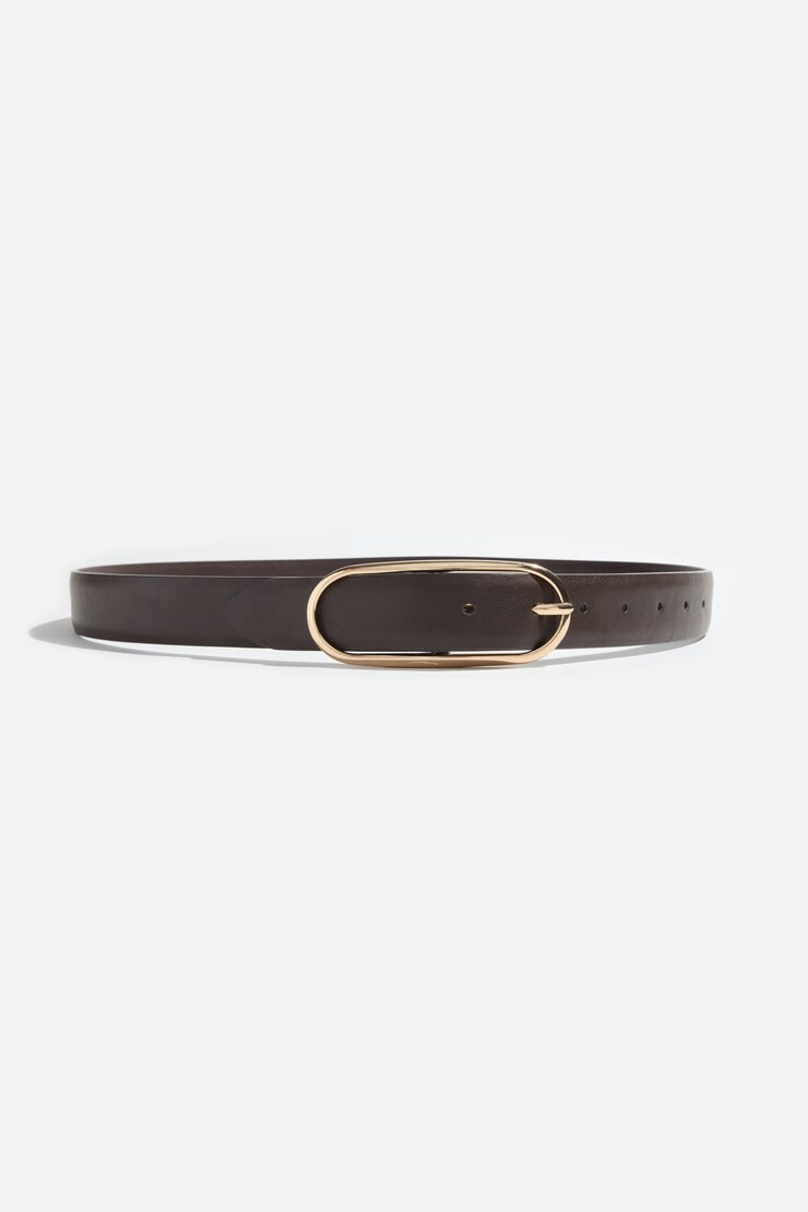 Oval Slim Faux Leather Belt | Dynamite Clothing