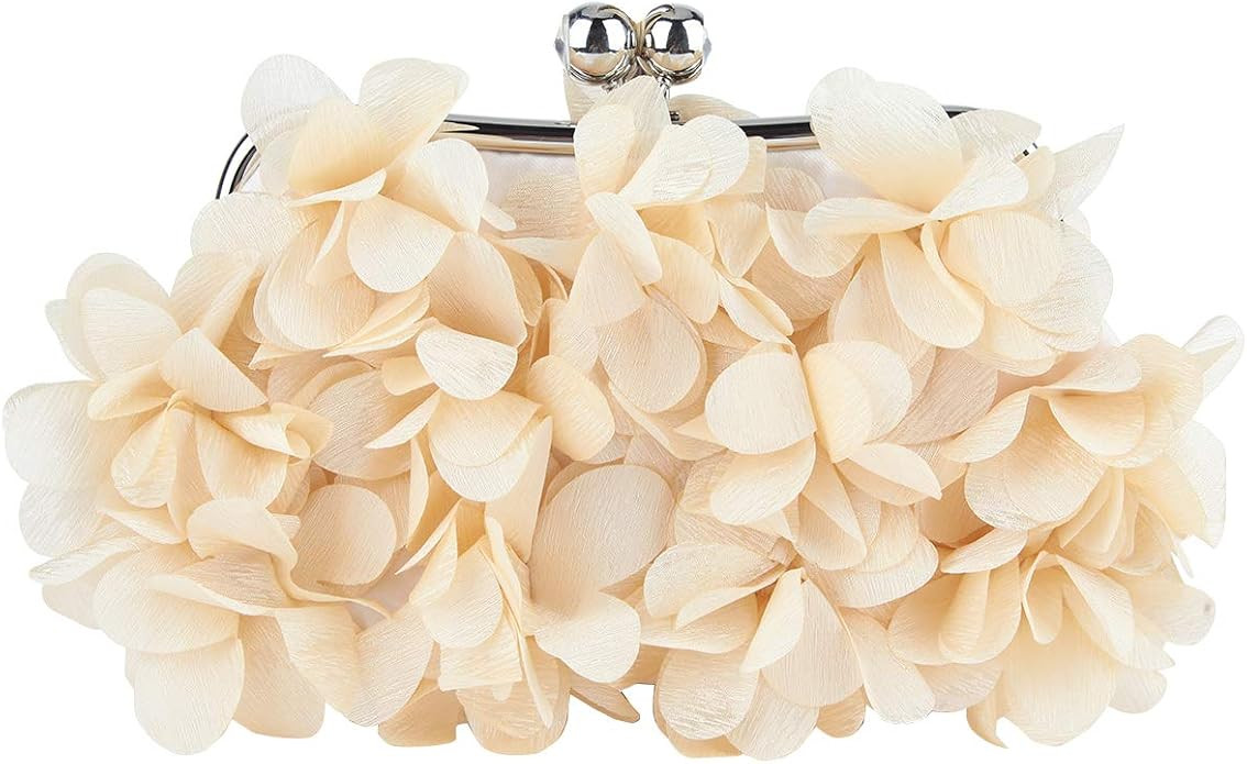 Fawziya Clutch Evening Bags Floral Appliques Clutch Purses For Women | Amazon (US)