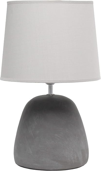 Simple Designs LT2058-GRY Round Concrete Table Lamp, Gray | Amazon (US)
