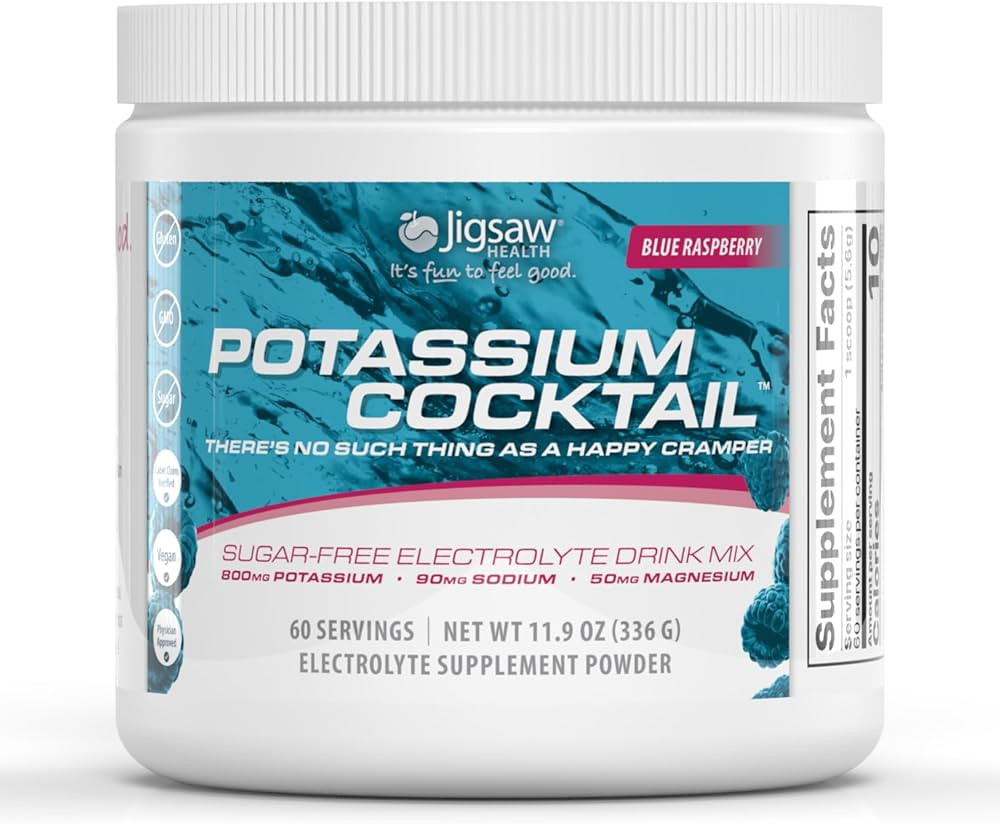 Jigsaw Health Potassium Cocktail | Formerly Pickleball Cocktail | Blue Raspberry Flavor | 60 Serv... | Amazon (US)
