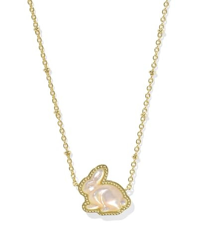Kendra Scott Bunny Short Pendant Necklace, Gold-Plated Brass, Warm Taupe Ivory Mop, Fashion Jewelry for Women | Amazon (US)