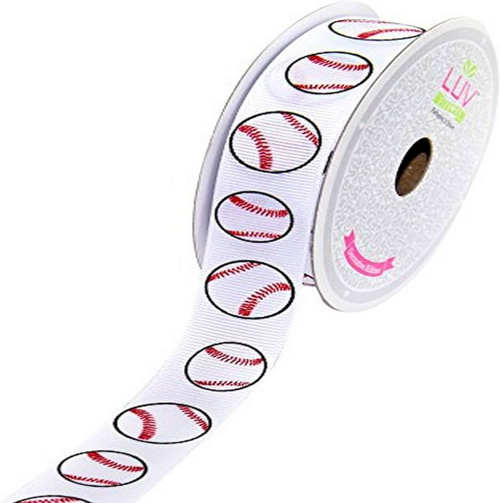 LUV RIBBONS GSO0708-BAS Grosgrain 7/8-Inch Sports Ribbon, 10-Yard, Baseball | Amazon (US)
