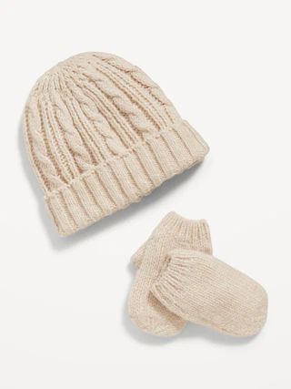 Unisex Cable-Knit Beanie and Mittens Set for Toddler | Old Navy (US)