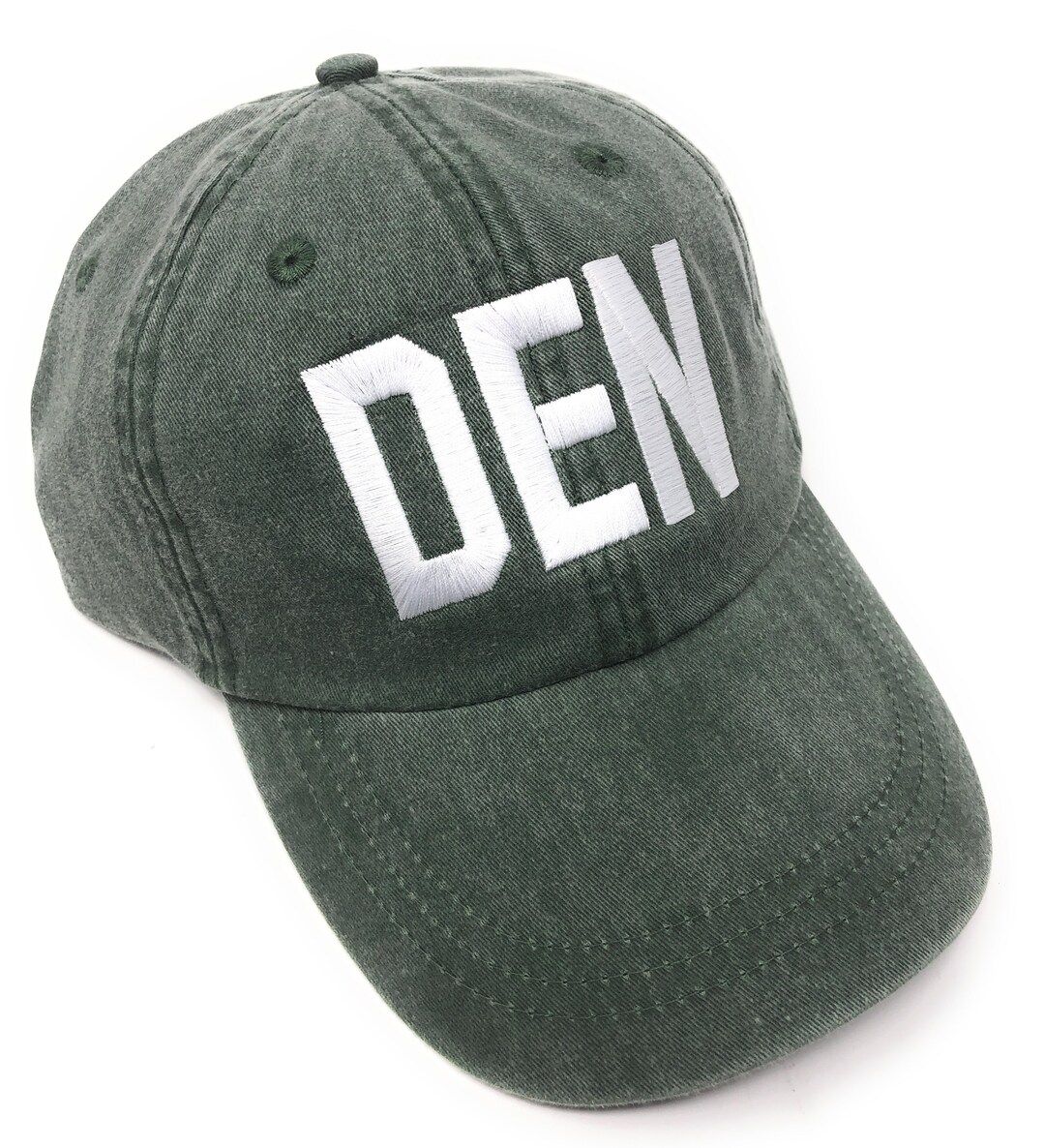 Custom Embroidered DEN Denver  International Airport Code Baseball Hat ( Spruce green with white ... | Etsy (US)