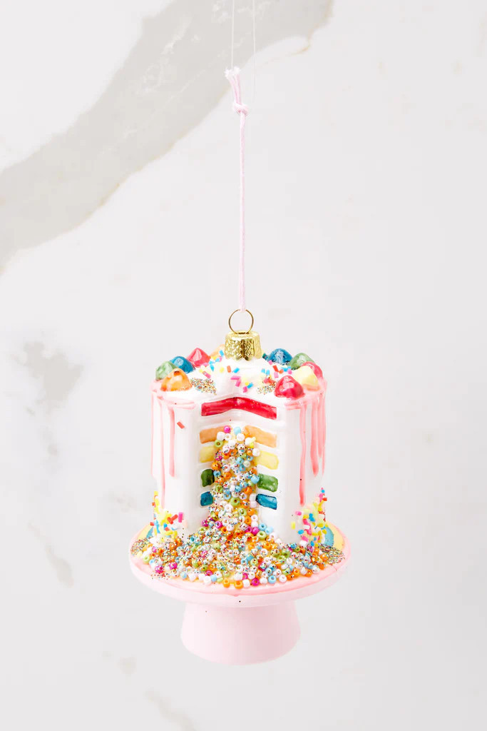 Taste The Rainbow Confetti Cake Ornament | Red Dress 