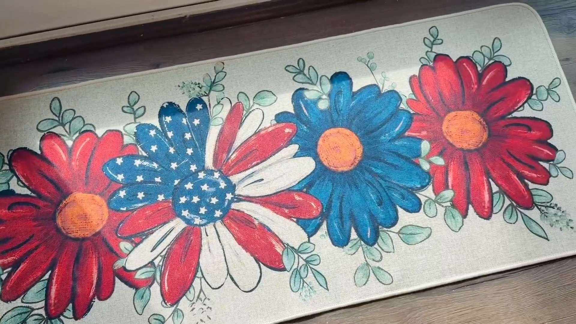 #ad This post contains affiliate links, which means I may earn a small commission if you make a purchase through my links.

I added these patriotic daisy kitchen rugs to my kitchen for summer and they’re such a fun seasonal touch. This set comes with two sizes, so I put the longer runner near the sink and the smaller mat by the door. They have a non-slip backing, a low profile so doors won’t catch, and they’re machine washable which makes them really practical for everyday use. Perfect for Memorial Day, the Fourth of July, or just adding a little red, white, and blue to your home.
 

 #LTKSeasonal #LTKHome