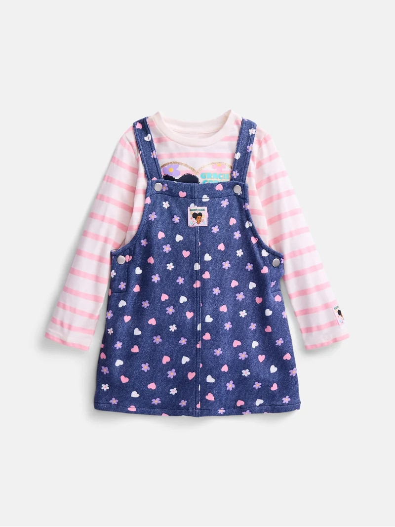 Gracie\u2019s Corner Baby and Toddler Girls Layered Dress Set, 2 Piece, Sizes 12M\u20135T | Walmart (US)