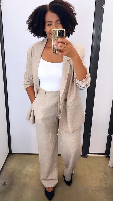 Casual Workwear! The perfect linen blazer & trouser set from Old Navy. Wearing a large in the blazer and pants here, but ordered a medium in the blazer and it’s still oversized.

Workwear, work outfits, linen pants, linen blazer #classicstyle #affordablefashion #casualchic #springfashion #blazer #everydaystyle #sweaterweather #springstyle #falltransition #neutralstyle 

#LTKSeasonal #LTKsalealert #LTKFind #LTKworkwear #LTKunder50 #LTKstyletip #LTKshoecrush #LTKcurves #LTKunder100