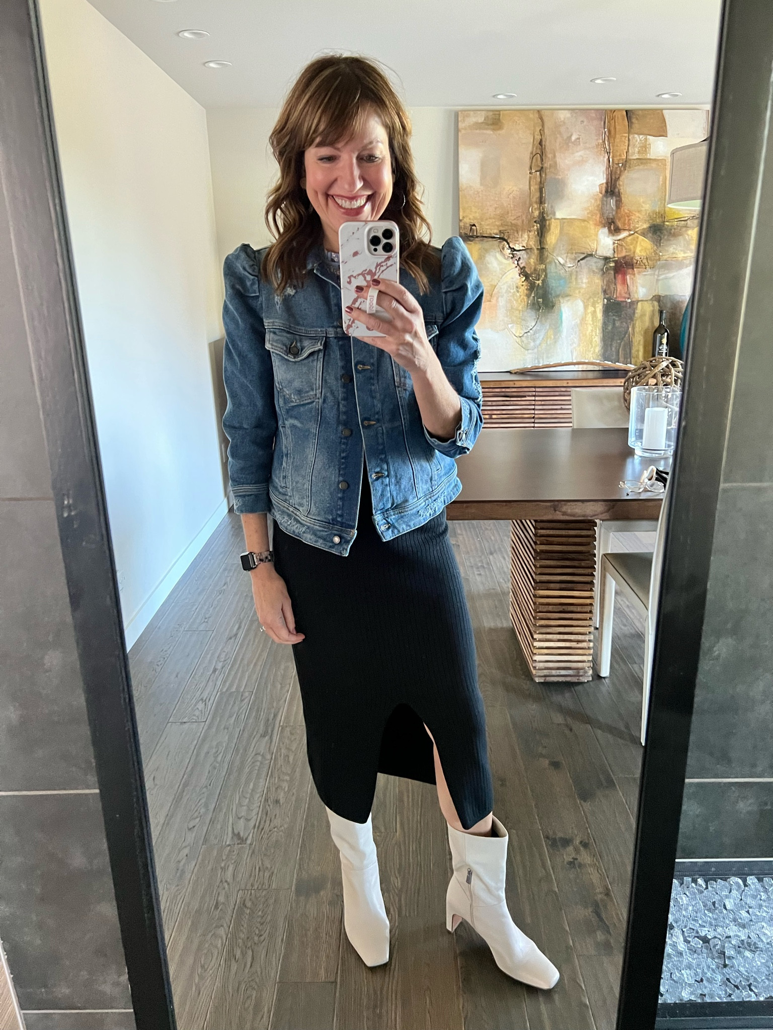 Church #ootd - So happy these boots are still in stock!!

Retrofete Ada jacket, Free People skyline midi skirt, Naturalizer Platt bootie 



#LTKstyletip #LTKunder50 #LTKshoecrush