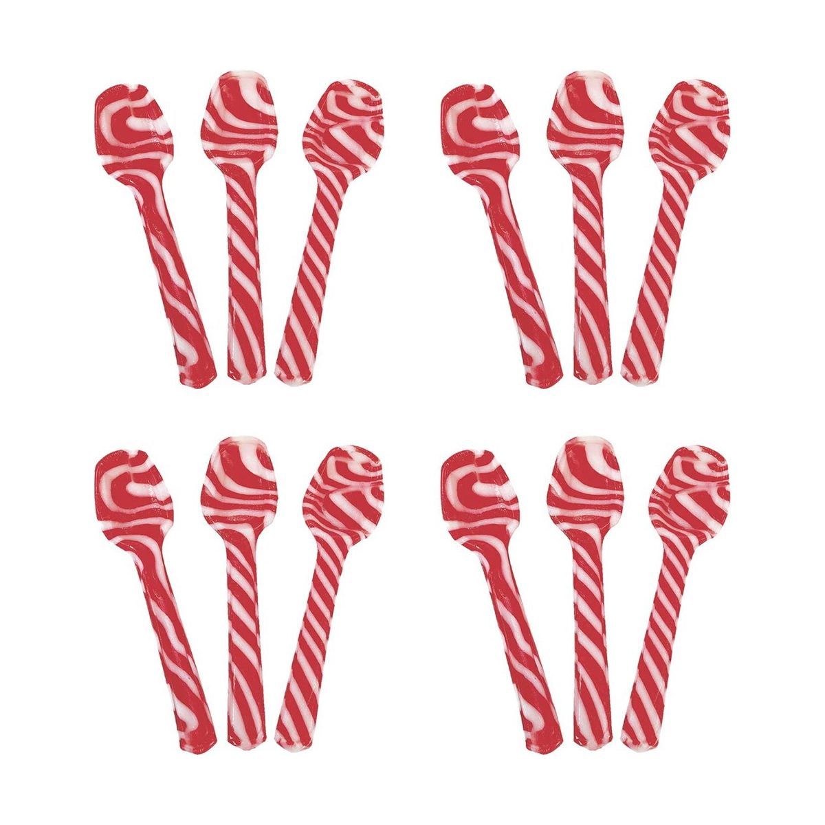 Fun Express Peppermint Red and White Hard Candy Spoons 12pk | Target