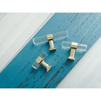 Acrylic Drawer Pull Cabinet Knob Pulls Handle Glass Crystal Look Lucite Knobs Dresser Silver Gold Ki | Etsy (US)