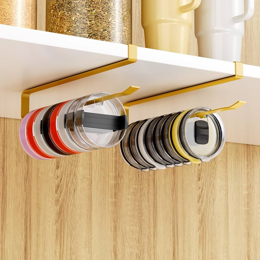 2 PCS Tumbler Lid Organizers, Ample Lid Capacity Up to 30 Lids, No Adhesive No Drill Yeti Lid Org... | Amazon (US)