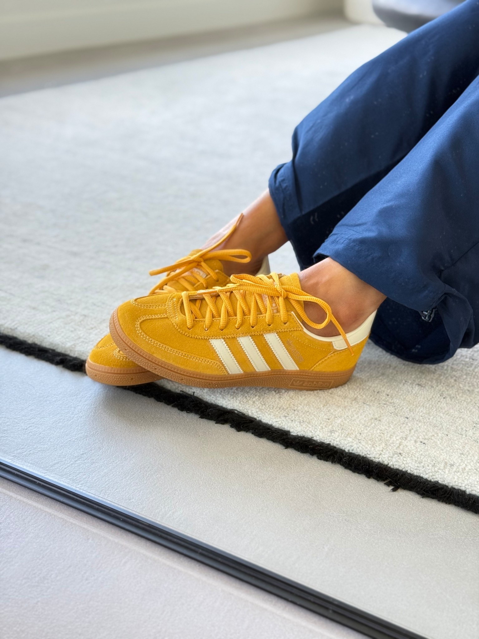 So excited about these yellow adidas for summer!!! Size down a half size!