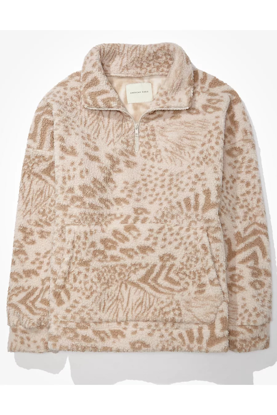 AE Cozy Sherpa Quarter Zip Sweatshirt | American Eagle Outfitters (US & CA)