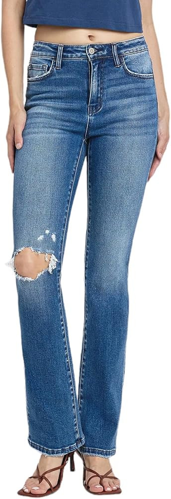 Flying Monkey High Rise Bootcut Jeans Medium Blue | Amazon (US)