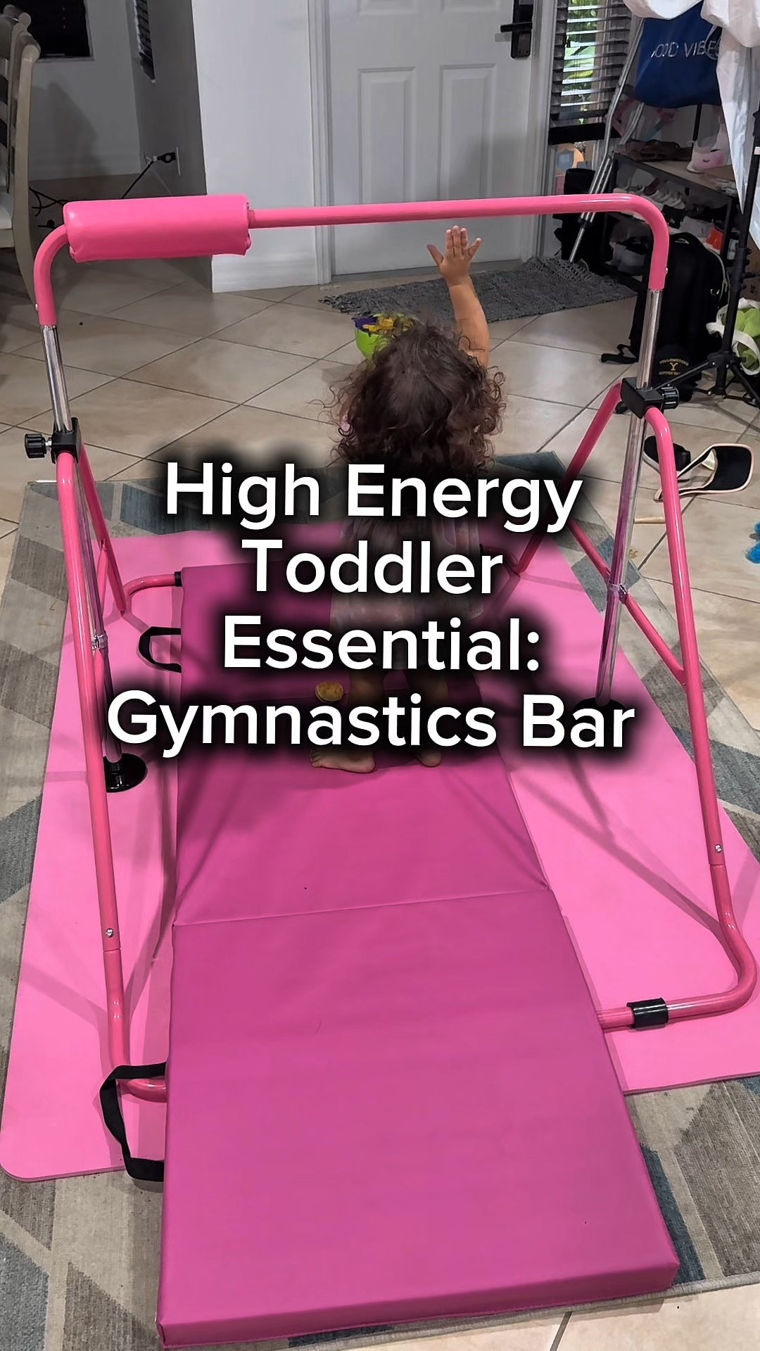 Getting a gymnastics bar for the house has been one of the greatest additions for my high energy toddler. 

She already loved gymnastics, so this was perfect. She hangs from it, plays, and gets strong!💪🏼 

#toddlerfinds #momlife #toddler #parenting #momhack 

#LTKBaby #LTKFamily #LTKKids