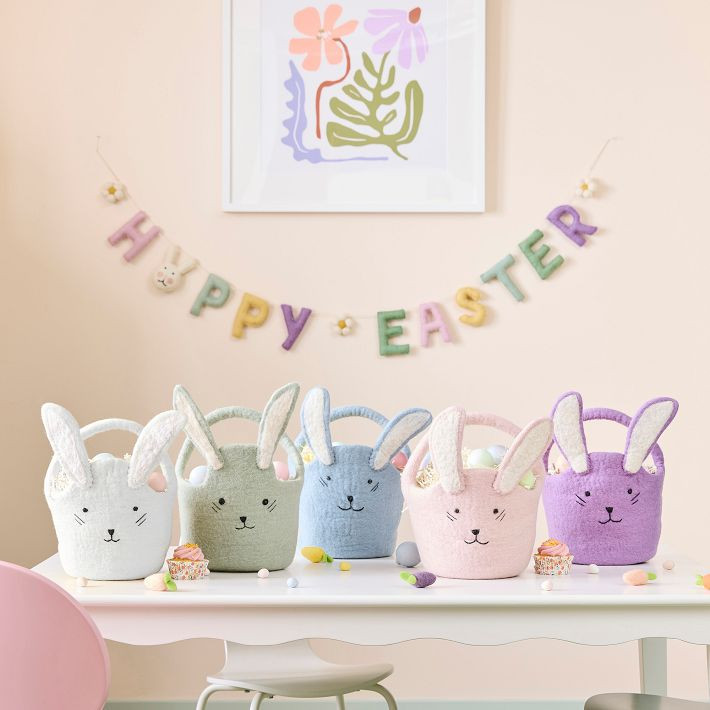 Felt Bunny Easter Bucket | West Elm (US)