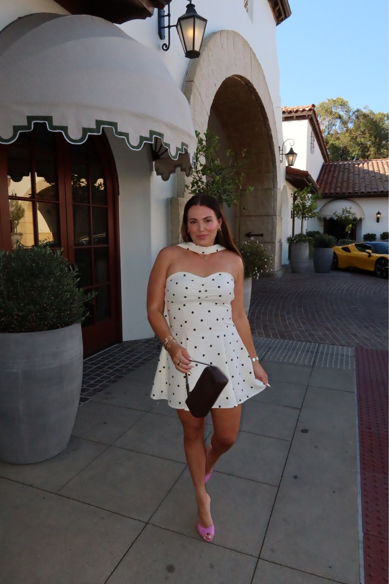 curvy midsize date night look! wearing size large in white and brown polka dot dress! comes with neck scarf

#LTKMidsize #LTKTravel #LTKSeasonal