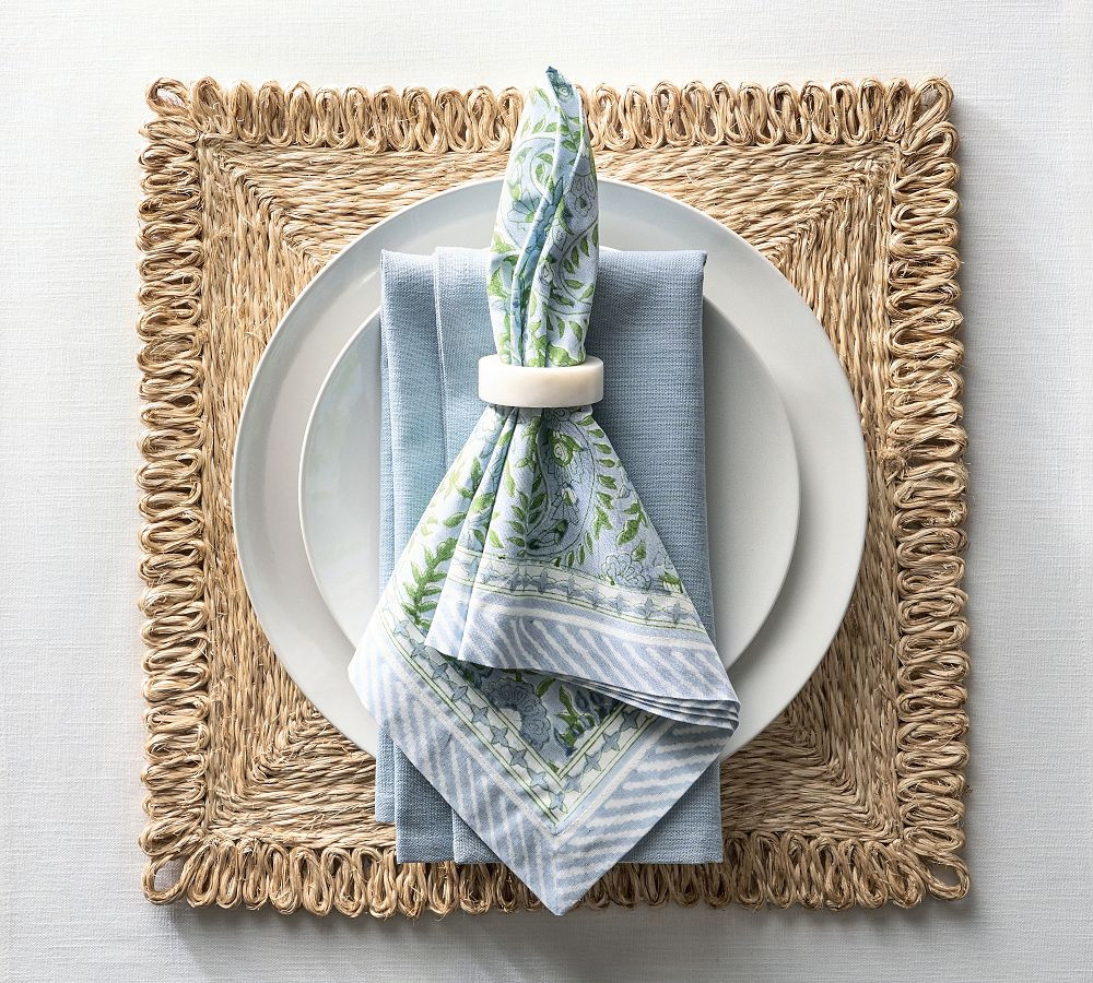 Keaton Paisley Block Print Napkins - Set of 4 | Pottery Barn (US)