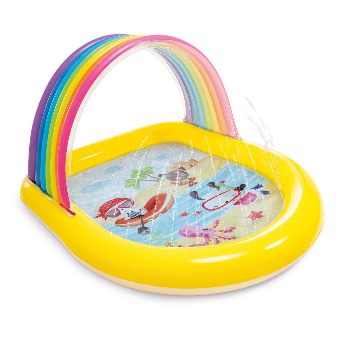 Intex 57156EP 22-Gallon Inflatable Outdoor Rainbow Arch Kids Spray Swimming Pool for Toddlers Age... | Target