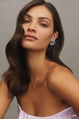 The Pink Reef Handpainted Floral Post Earrings | Anthropologie (US)