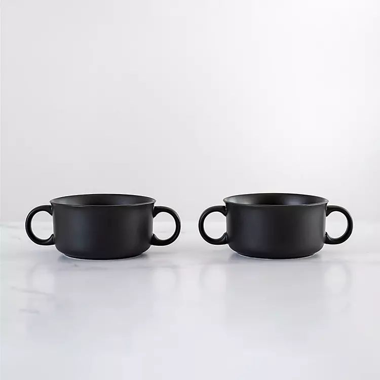 New! Matte Black Soup Bowls, Set of 2 | Kirkland's Home