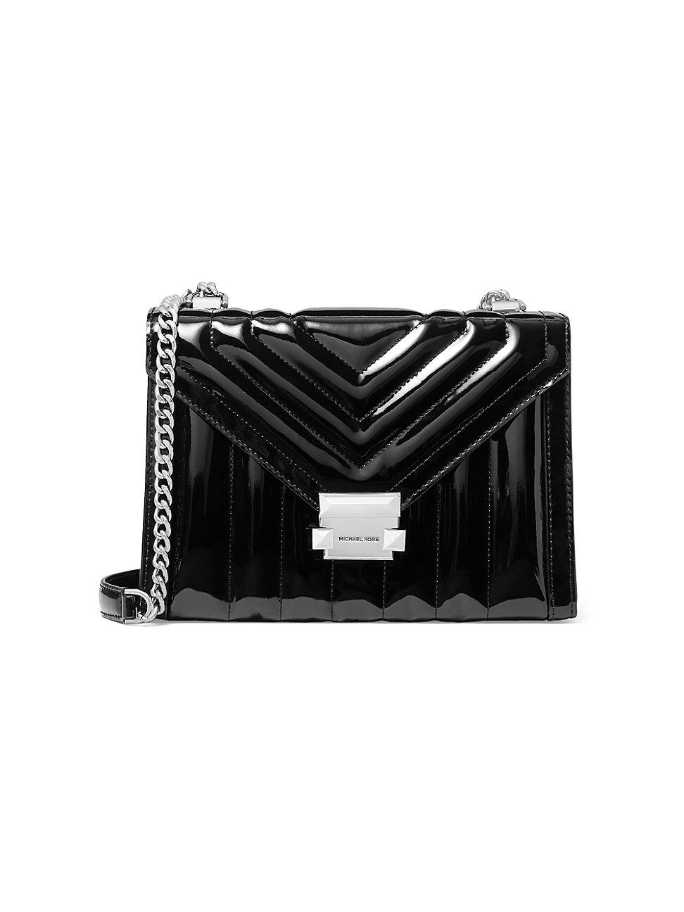 MICHAEL Michael Kors Women's Whitney Quilted Patent Leather Shoulder Bag - Black | Saks Fifth Avenue