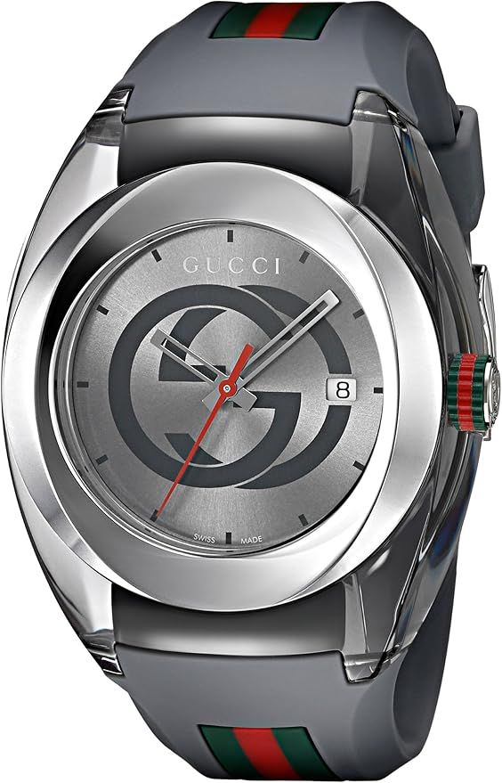 Gucci Swiss Quartz Stainless Steel and Rubber Casual Grey Men's Watch(Model: YA137109) | Amazon (US)