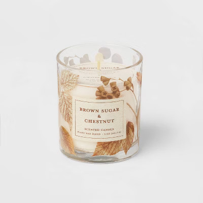 Brown Sugar & Chestnut Botanical Glass Candle Cream - Threshold™ | Target
