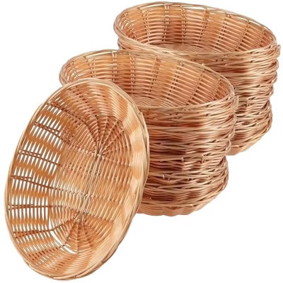 Aoibox Oval Wicker Bread Baskets, Handmade Rattan Woven Pantry Organizer for Storing Bread, Vegetables, Fruits, Snacks, Brown,18 Pack | Target