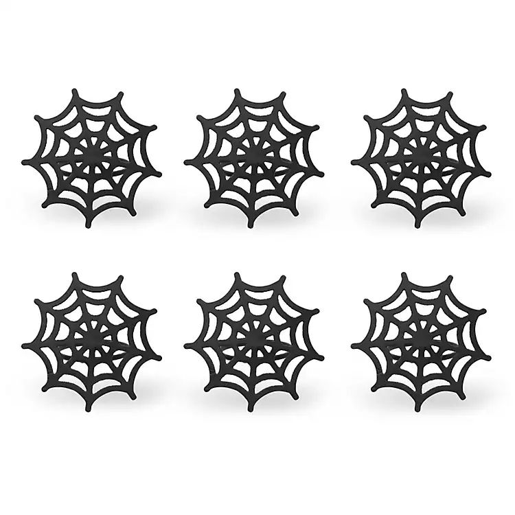 Black Spider Web Napkin Rings, Set of 6 | Kirkland's Home
